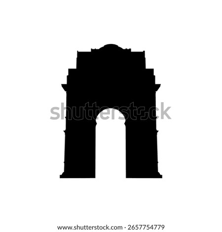 India gate delhi silhouette vector flat illustration design.