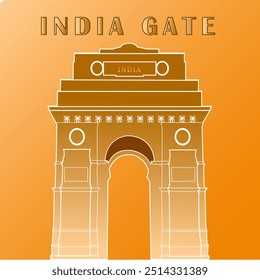 India Gate Vector de silueta detallada redes sociales, Web, volantes, carteles, portada y proyectos digitales