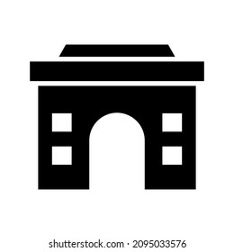 icono de la puerta india o logotipo símbolo de señal aislado ilustración vectorial - iconos vectoriales de estilo negro de alta calidad
