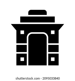 india gate icon or logo isolated sign symbol vector illustration - high quality black style vector icons
