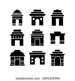 india gate icon or logo isolated sign symbol vector illustration - Collection of high quality black style vector icons
