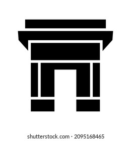 india gate icon or logo isolated sign symbol vector illustration - high quality black style vector icons
