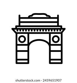 India Gate  icon in vector. Logotype
