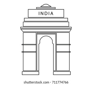 india gate outline images stock photos vectors shutterstock https www shutterstock com image vector india gate outline 711774766