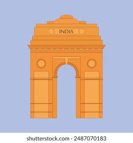 India gate vector icon. India monument gate. Dehli India gate illustration