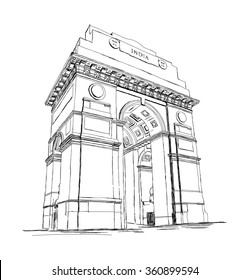 india gate images stock photos vectors shutterstock https www shutterstock com image vector india gate vector sketch illustration war 360899594