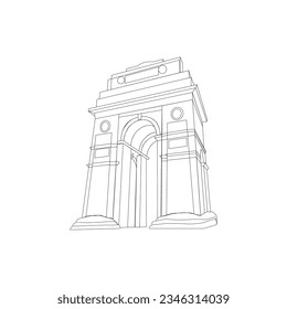 INDIA GATE World Travel Natural ilustración in Line Style