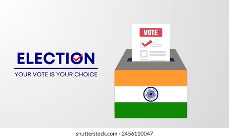 India general election 2024 concept, democracy, flag. Vector icon illustration