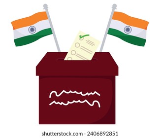 india general election flags illustration isolated