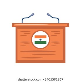 ilustración de podio en las elecciones generales de india