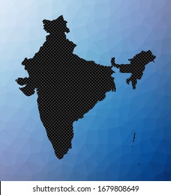 India geometric map. Stencil shape of India in low poly style. Creative country vector illustration.