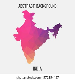 India in geometric polygonal style.Abstract tessellation,modern design background. Vector illustration