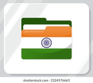 India Glossy Folder Flag Icon