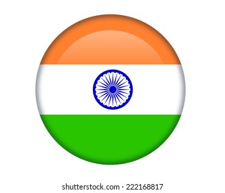India glossy round button