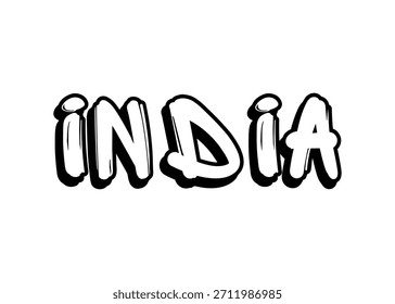 India graffiti word Vector fuente
Palabra de fuente del Vector en un fondo blanco