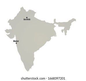India grey map. vector illustration