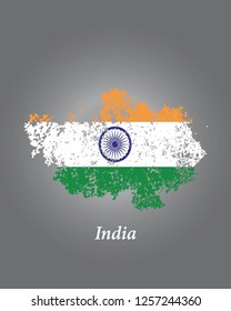 India grunge old state flag