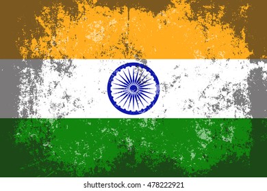 Grunge India Flag Premium Vector Vetor Stock Livre De Direitos