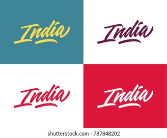 India Hand Made Lettering Logotype in Calligraphy Original Style