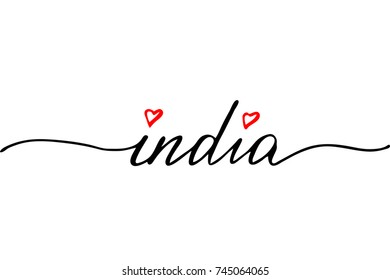 India handwritten text vector