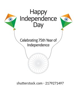 India Happy Independence Day. 75th India Independence Day, 15th August. 75 years of Freedom of India