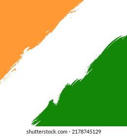India Happy Independence Day celebration card with indian national flag brush stroke background design. Vector illustration. Vector illustration. Indian Independence Day concept background