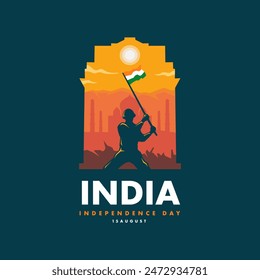 India Happy Independence Day Vector Illustration