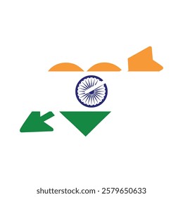 India heart arrow flag icon
