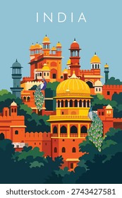 INDIA HERITAGE ARCHITECTURE VECTOR ART