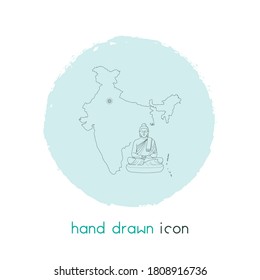 India icon line element. Vector illustration of india icon line isolated on clean background for your web mobile app logo design.