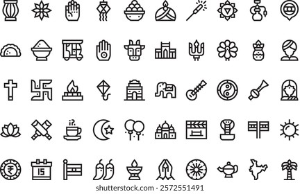 India icons High-Quality Vector Icons Collection with Editable Stroke. Ideal for Professional and Creative Projects.