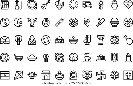 India icons High-Quality Vector Icons Collection with Editable Stroke. Ideal for Professional and Creative Projects.