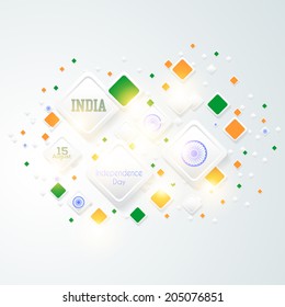 India Independence Day 15 August Celebration Card, Background, Badges Vector Template