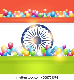 India Independence Day 15 August Celebration Card, Background, Badges Vector Template 