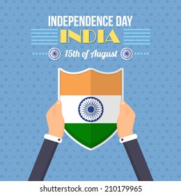 India Independence Day 15 August Celebration Card, Background, Badges Vector Template