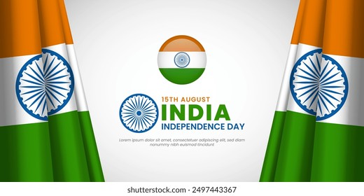 India Independence Day 15 August Celebration Vector Design Illustration. Template for Poster, Banner, Advertising, Greeting Card or Print Design Element