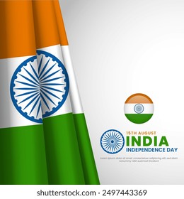 India Independence Day 15 August Celebration Vector Design Illustration. Template for Poster, Banner, Advertising, Greeting Card or Print Design Element