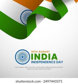 India Independence Day 15 August Celebration Vector Design Illustration. Template for Poster, Banner, Advertising, Greeting Card or Print Design Element