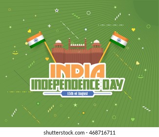 India Independence Day 15 August Celebration Card, Badges Vector Design