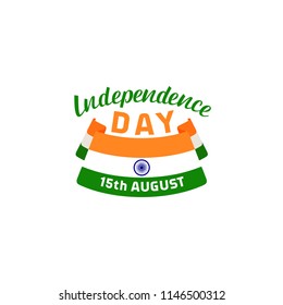 India Independence Day 15th August. Greeting card. Vector lettering.