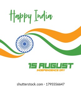 India independence day. 15th august. flag background. For poster, banner and greeting. Vector illustration