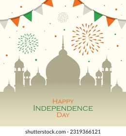 Día de la Independencia de la India. 15 de agosto, día de la independencia de la india. Feliz día de la independencia, ilustración vectorial de india