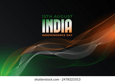 Día de la Independencia de India, 15 de agosto, tema moderno de fondo.