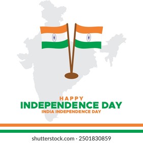 India independence day, 15th of August is India Independence day, editable social media template, greeting card, stock illustration, vector file, eps file. 