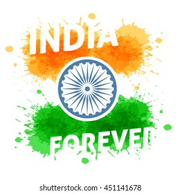 India independence day 15th of august. Holiday of freedom and democracy.