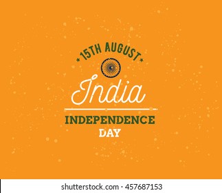India Independence day, 15th august. Vector typographic emblem, logo or badge. Usable for greeting cards, print, t-shirts, posters.