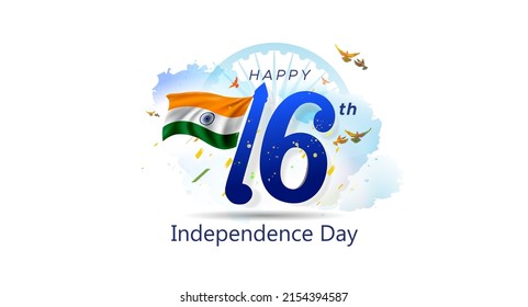 India independence day or 76 years of indian freedom celebration with tricolor flag