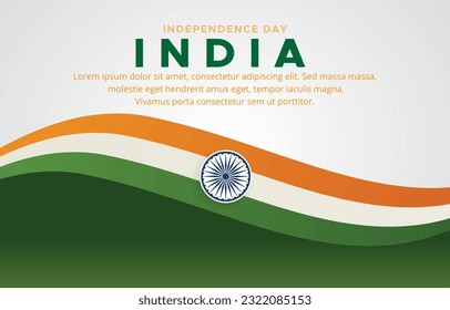 india independence day 76th of august banner with orange green and white background design