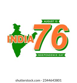 India Independence Day 76th logo retro style