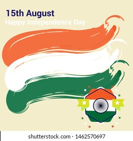 India Independence day background with abstract grunge watercolour flag. Concept for Independence day poster, flyer, banner, status etc.